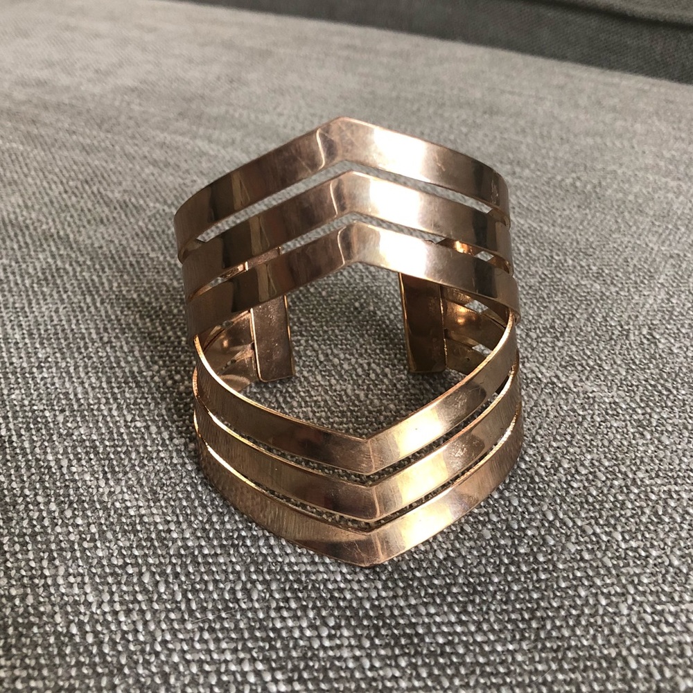 Rose gold chevron cuff bracelet
